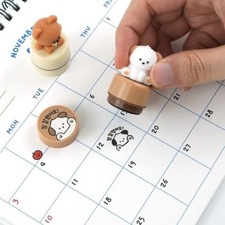 ミニ動物フィギュアスタンプ