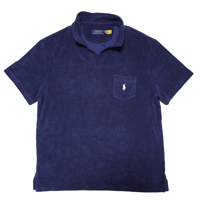 POLO RALPHLAUREN　"PILE POLO SHIRT" S/S SHIRT NAVY / WHITE