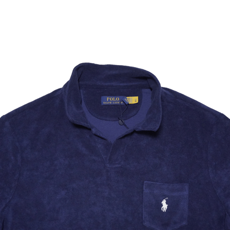 POLO RALPHLAUREN　"PILE POLO SHIRT" S/S SHIRT NAVY / WHITE