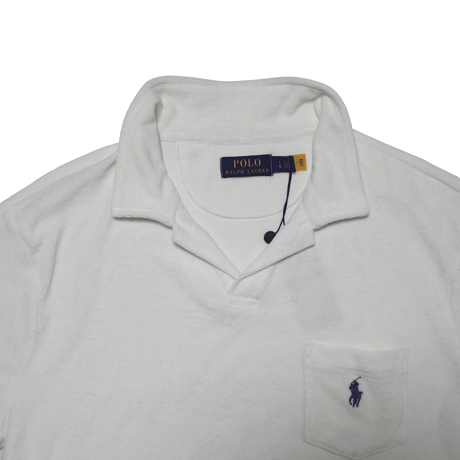 POLO RALPHLAUREN　"PILE POLO SHIRT" S/S SHIRT NAVY / WHITE