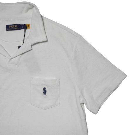 POLO RALPHLAUREN　"PILE POLO SHIRT" S/S SHIRT NAVY / WHITE