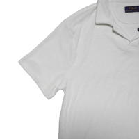 POLO RALPHLAUREN　"PILE POLO SHIRT" S/S SHIRT NAVY / WHITE