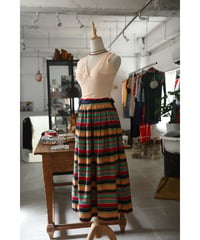 1970s-80s “CULLINANE” Multi-Border Gathered Skirt / Made in U.S.A