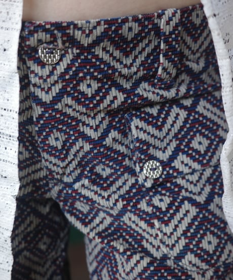 1960s-1970s Geometric Pattern Trousers (with TALON Zip) / W26 L28