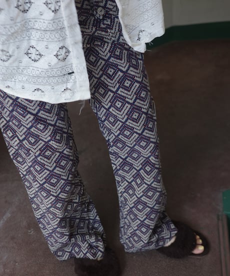 1960s-1970s Geometric Pattern Trousers (with TALON Zip) / W26 L28