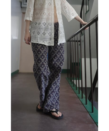 1960s-1970s Geometric Pattern Trousers (with TALON Zip) / W26 L28
