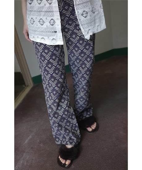 1960s-1970s Geometric Pattern Trousers (with TALON Zip) / W26 L28