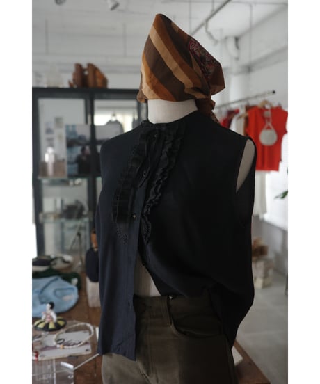 1970's Vintage Frill Pleated Blouse