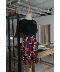 1970's patchwork hand stitch halfpants / W22