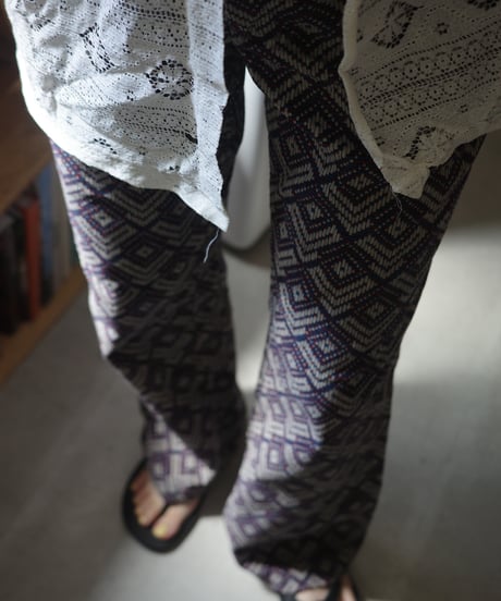 1960s-1970s Geometric Pattern Trousers (with TALON Zip) / W26 L28