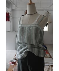 1980's Euro Vintage Pure Linen Multi-Stripe Top