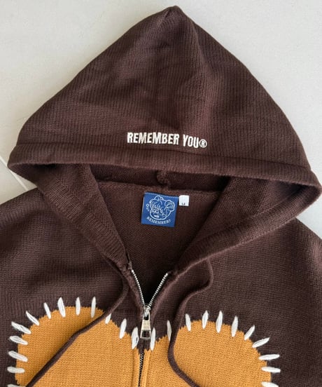 Hand-Stitch Heart Zip Hoodie