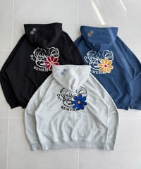 Remember with Flower Zip Hoodie
