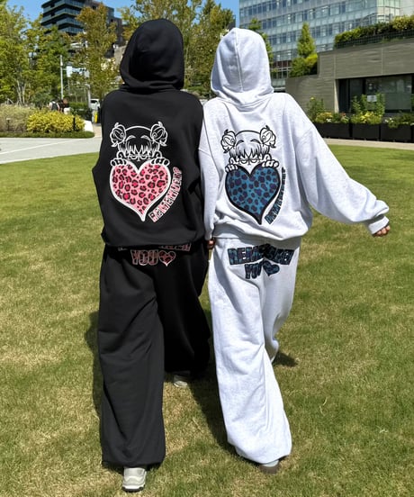 Leopard Heart Graphic Hoodie