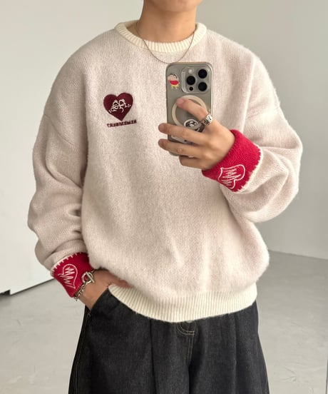 Rib Bicolor Mohair Knit