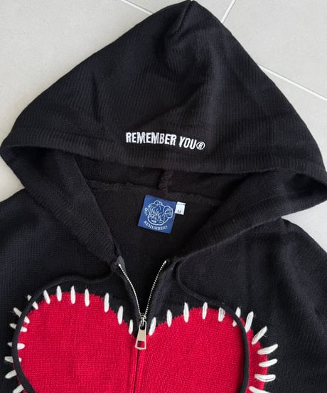 Hand-Stitch Heart Zip Hoodie