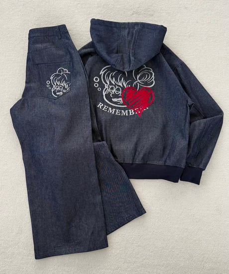 Vintage Denim Zip Hoodie