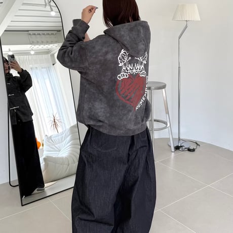 China Button Vintage Zip Hoodie