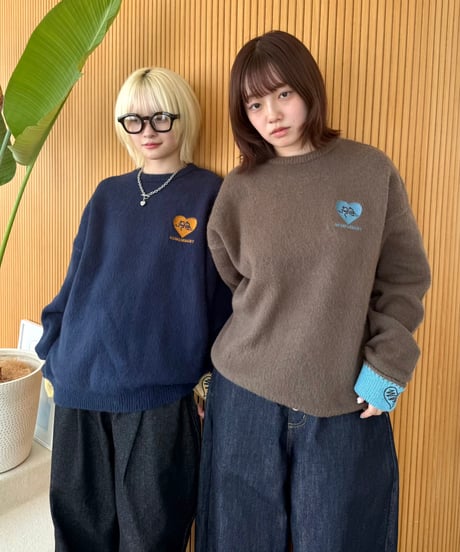 Rib Bicolor Mohair Knit