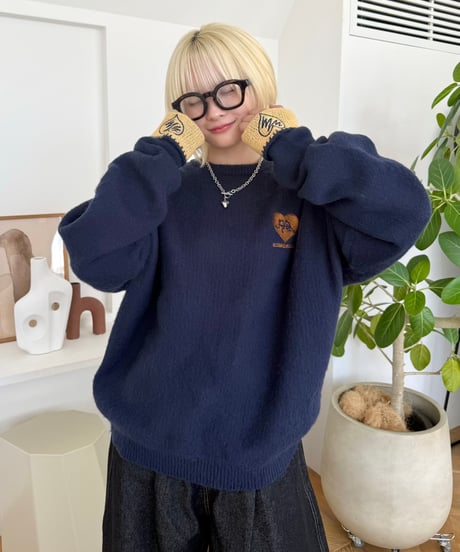 Rib Bicolor Mohair Knit