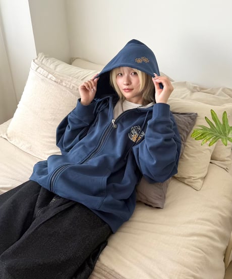 Remember with Flower Zip Hoodie