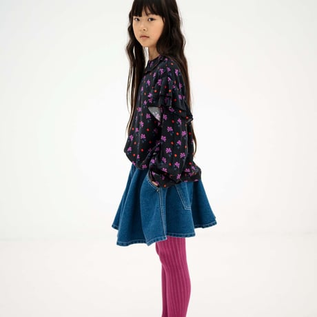 Repose AMS  /  arc denim skirt - faded mid blue