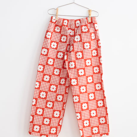 FISH & KIDS  /  RED FLOWERS RETRO PANTS