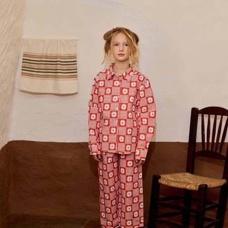 FISH & KIDS  /  RED FLOWERS RETRO PANTS