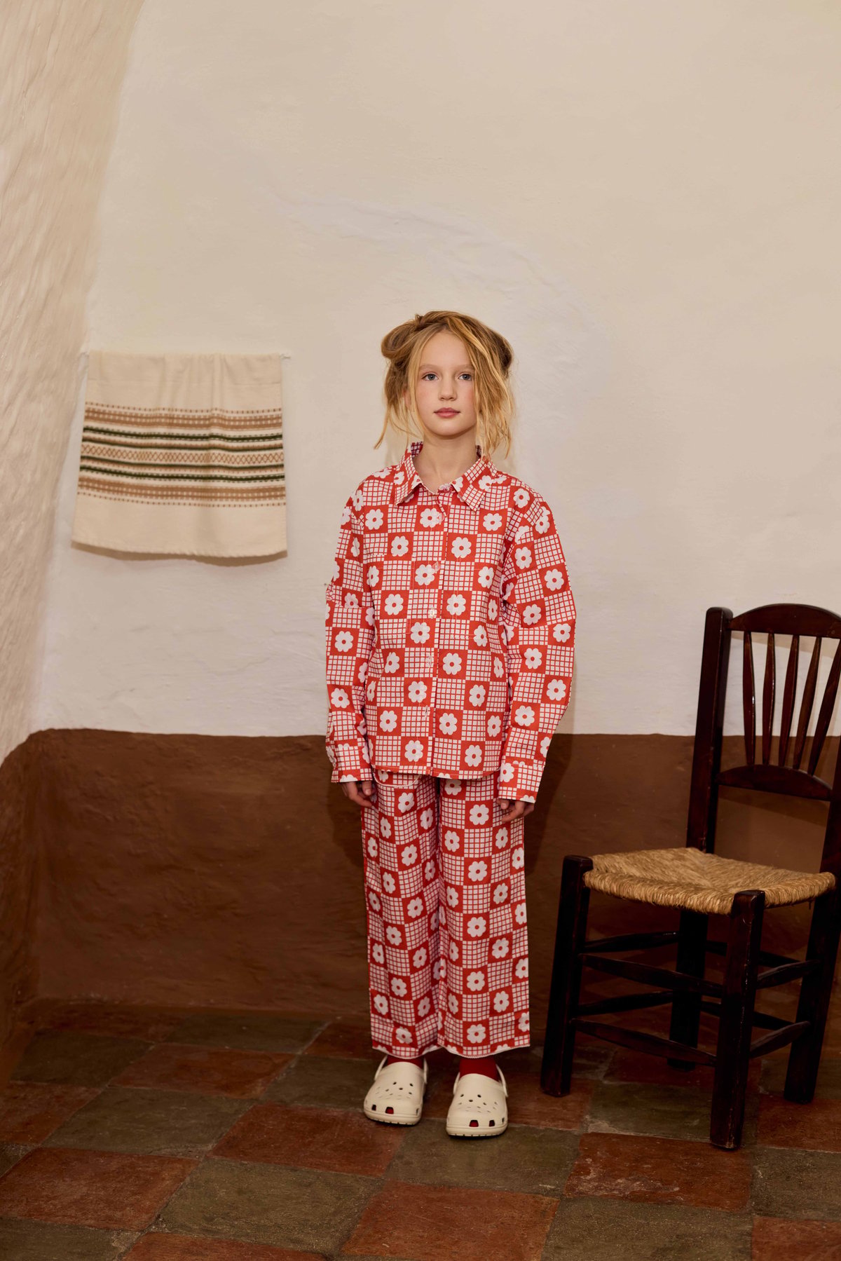 FISH & KIDS / RED FLOWERS RETRO PANTS | RITAP