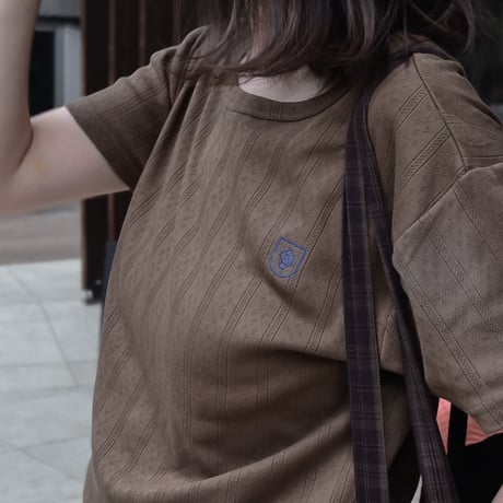 【 ネックプリント不備あり 】 poche  /  women standard pointelle S/S tee - loam