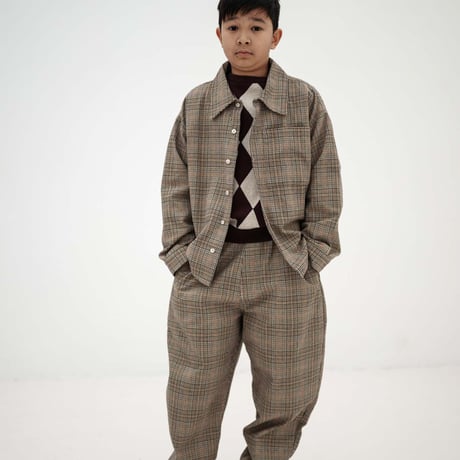 Repose AMS  /  comfy fit pants - taupe mini check