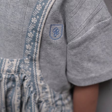 poche  /  children standard pointelle S/S tee - fog