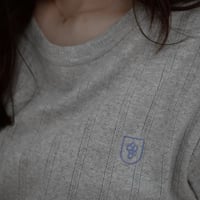 【 ネックプリント不備あり 】 poche  /  women standard pointelle S/S tee - fog