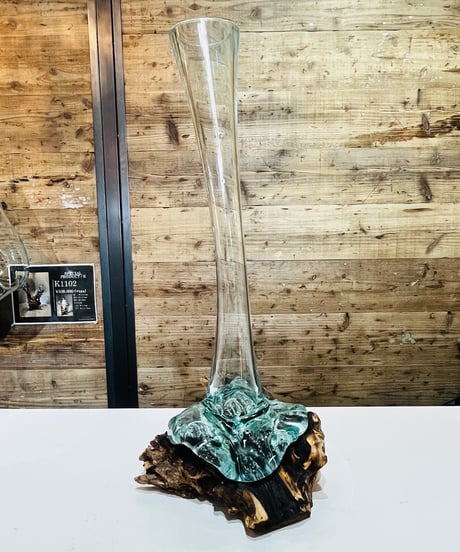【OUTLET商品 現品商品No.629】FLOWER VASE フラワーベース /L （ガラスに欠け・キズ・スレあり）