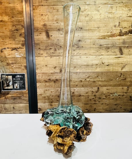 【OUTLET商品 現品商品No.629】FLOWER VASE フラワーベース /L （ガラスに欠け・キズ・スレあり）
