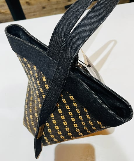【現品商品 No.716】ラタンバッグ ブラックデニム