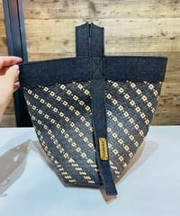 【現品商品 No.716】ラタンバッグ ブラックデニム