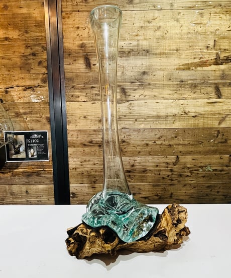 【OUTLET商品 現品商品No.629】FLOWER VASE フラワーベース /L （ガラスに欠け・キズ・スレあり）