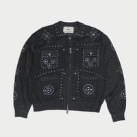 KNIT STUDS CARDIGAN　BLACK