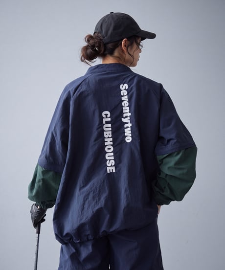 【ANTIQUA GOLF×STCH】2way Zip-off Tops navy