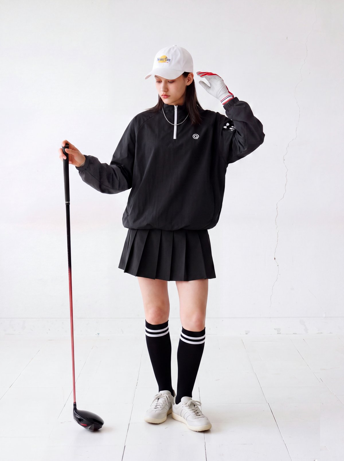 ANTIQUA GOLF×STCH】2way Zip-off Tops black | 【