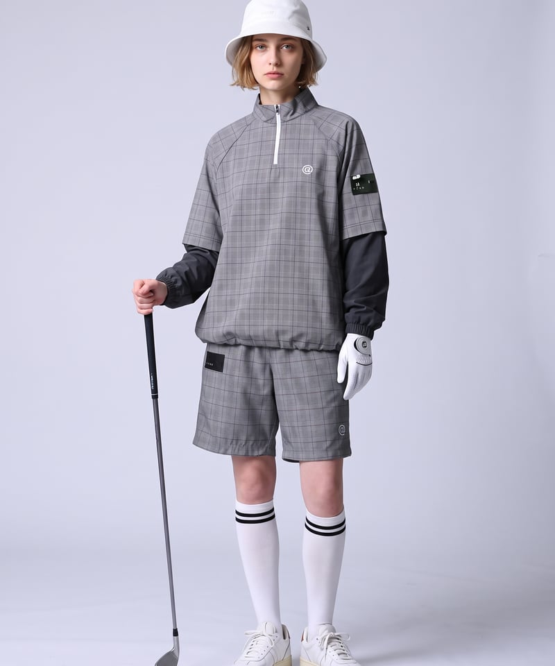 【わん♪様】ANTIQUA GOLF×STCH 配セットアップ ANTIQUA GOLF×STCH】2way Check Pullover-Glen Che