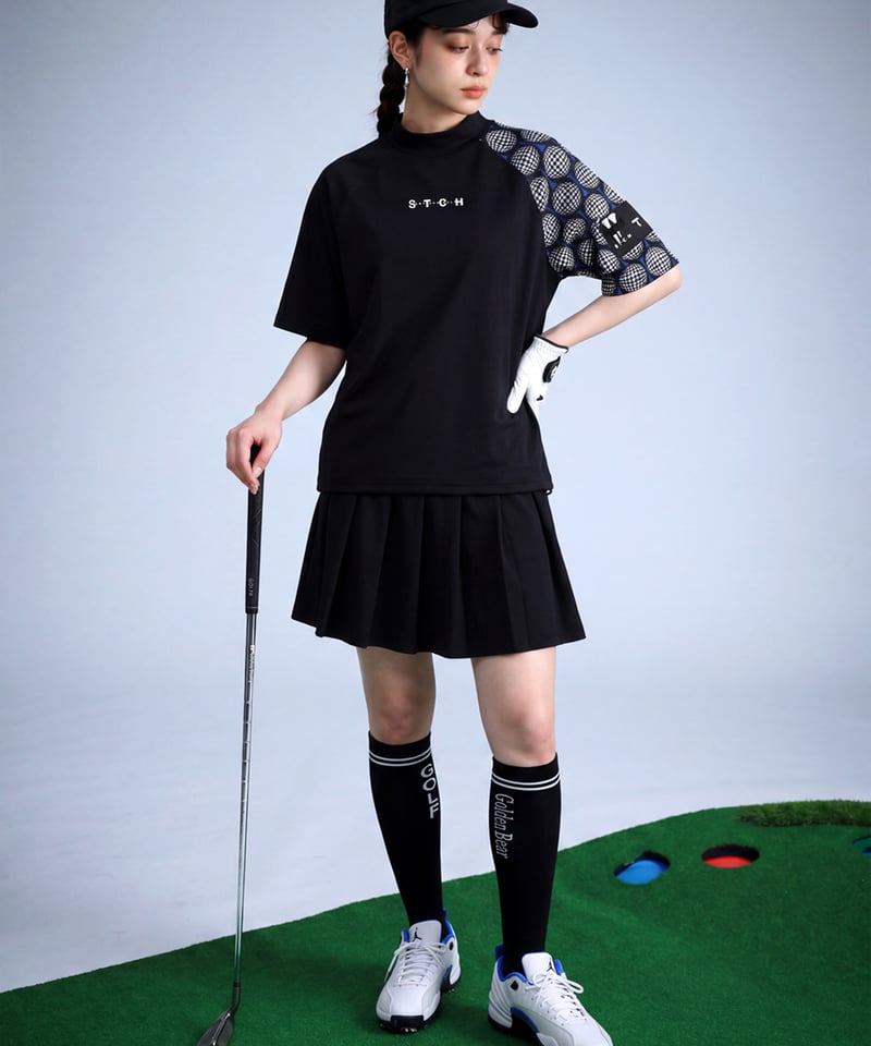 ANTIQUA GOLF×STCH】Golf Motif Tops-black | 【公式】