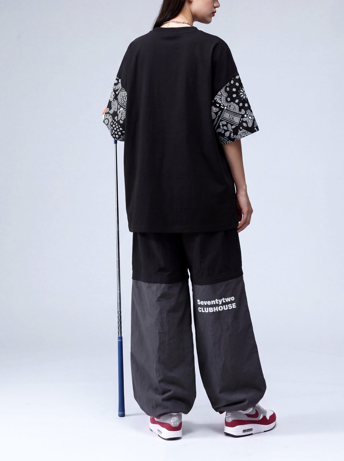 ANTIQUA GOLF × STCH 2WAYパンツ　L ANTIQUA GOLF×STCH】2way Zip-off Pants black |