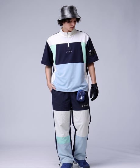 【ANTIQUA GOLF×STCH】Color-block Tops-navy mix