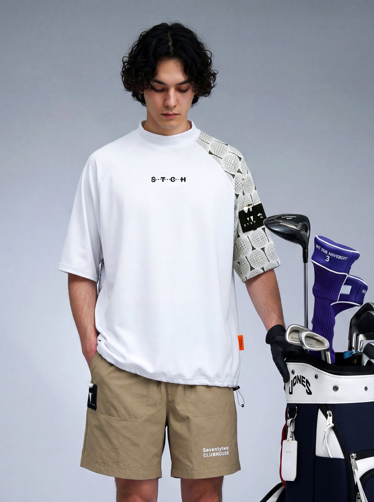ANTIQUA GOLF×STCH】Golf Motif Tops-White | 【公式】