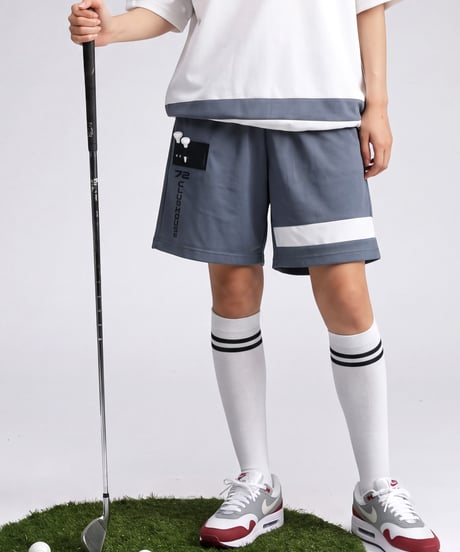 【ANTIQUA GOLF×STCH】Line design half pants-gray mix
