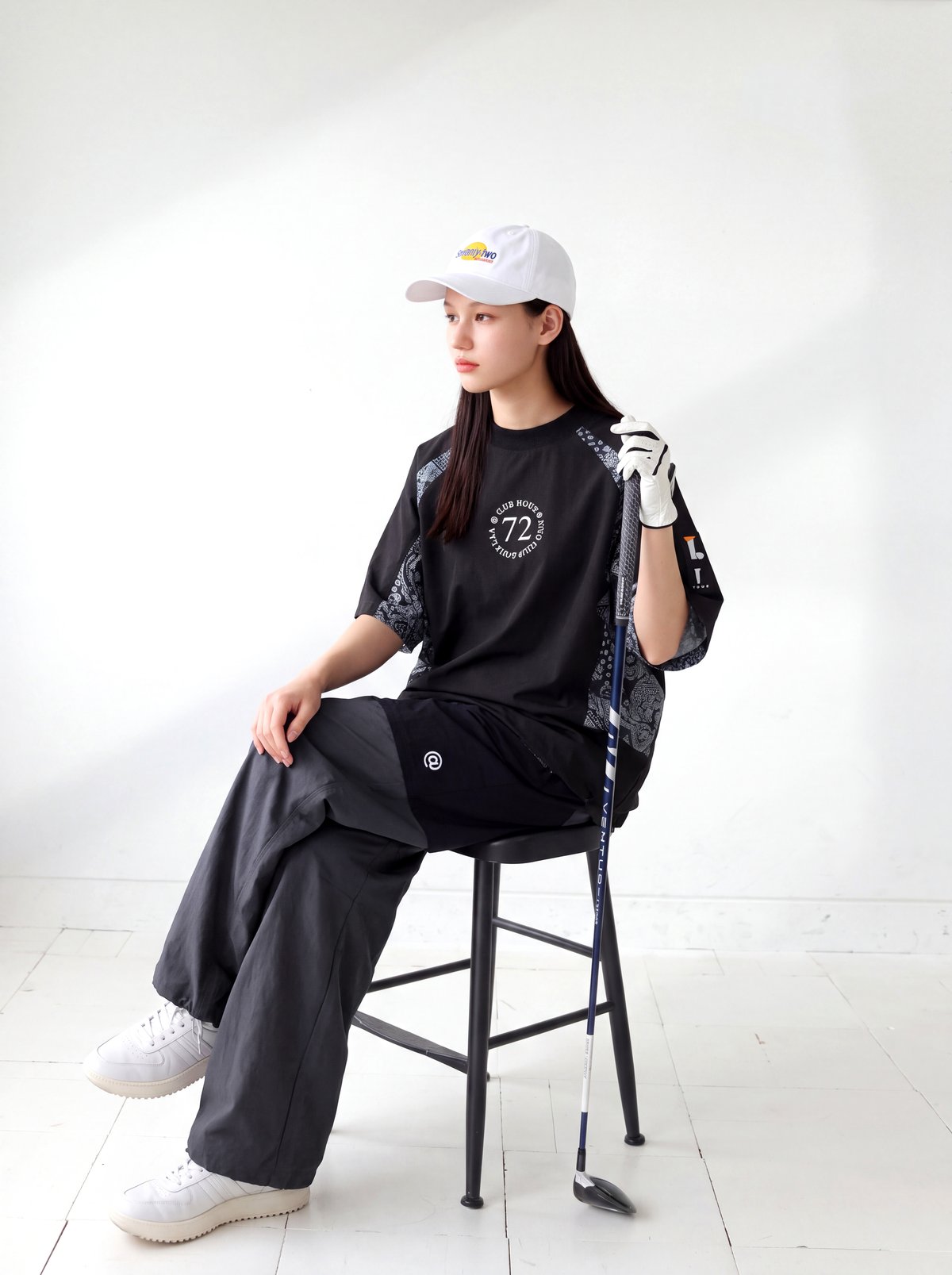 ANTIQUA GOLF×STCH】2way Zip-off Pants black |