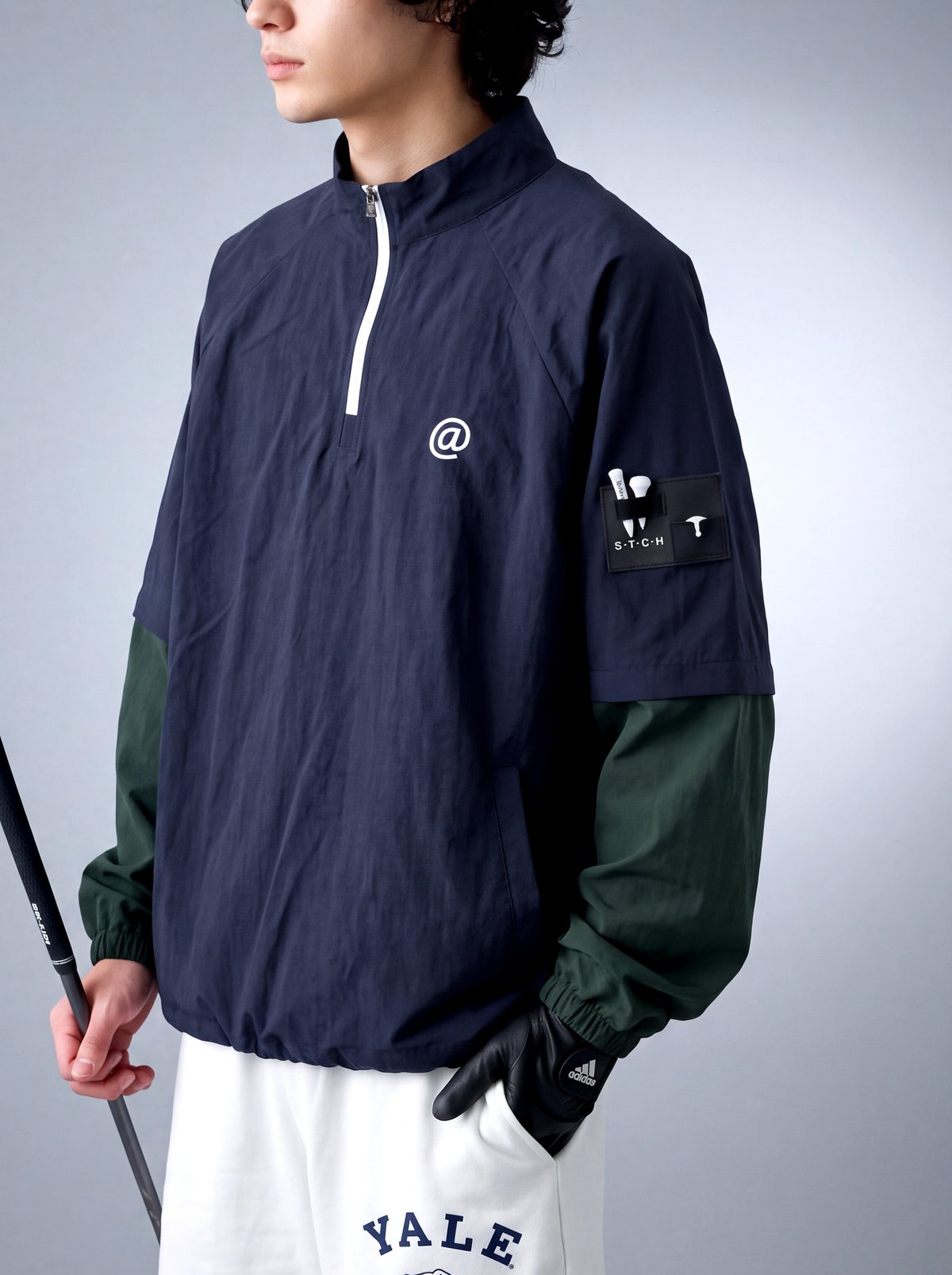 ANTIQUA GOLF×STCH】2way Zip-off Tops navy | 【公式