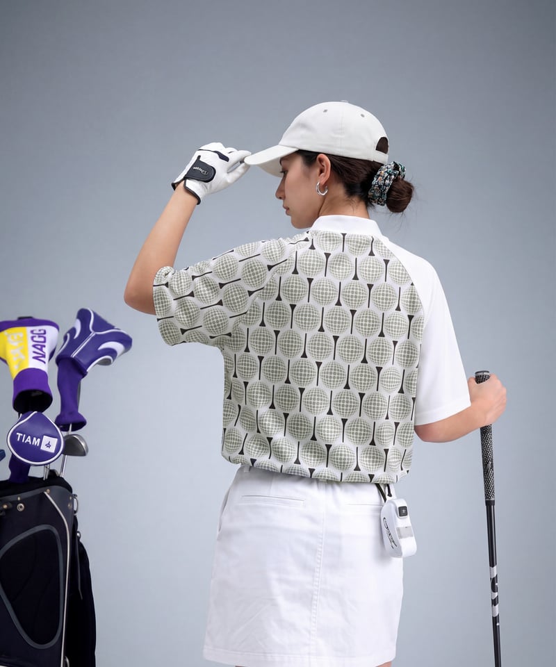 ANTIQUA GOLF×STCH】Golf Motif Tops-White | 【公式】